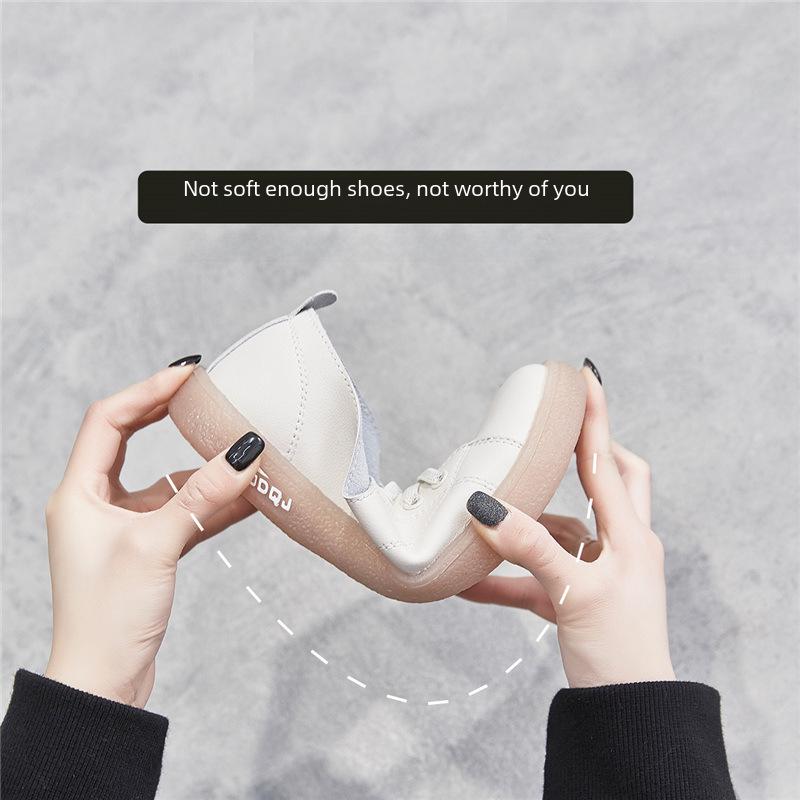 ZHR Women's 2023 Lightweight White Casual Flat Shoes - Trendy, Versatile, Jelly Bottom