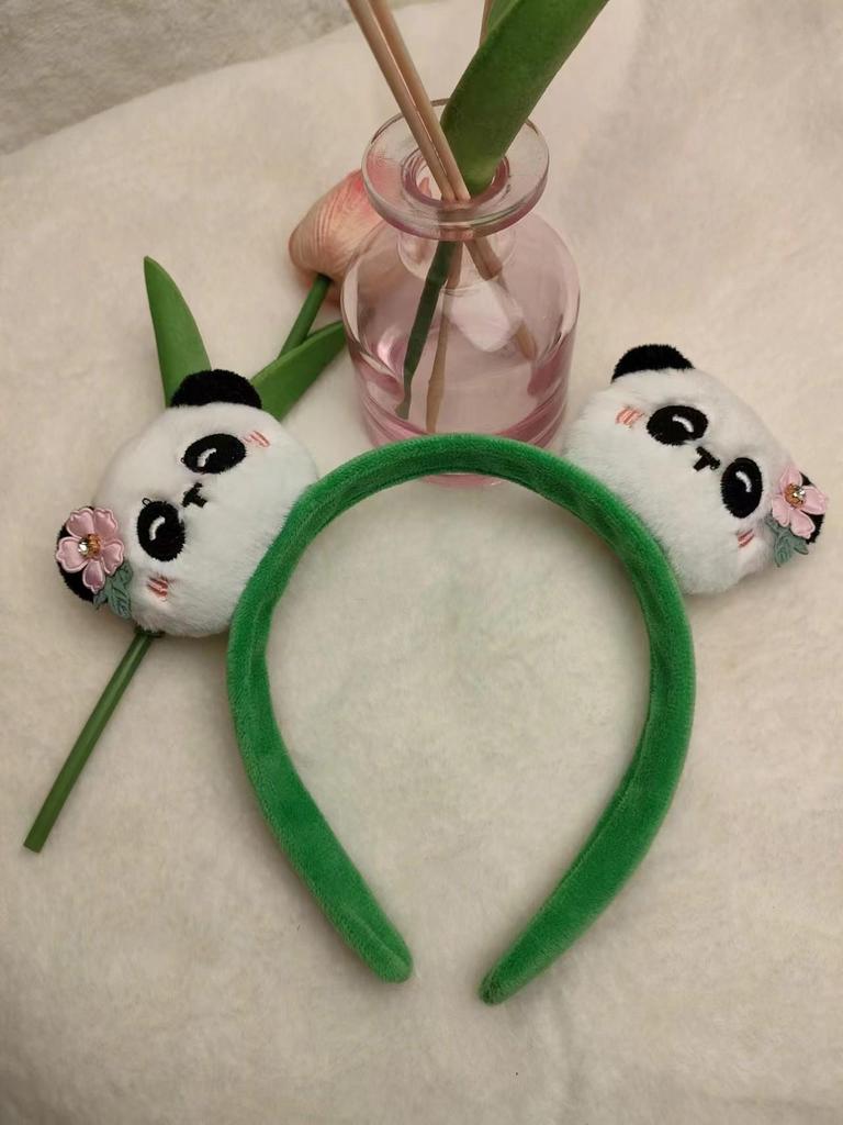 Adorable 2026 Panda Hair Accessory: Cute Round Headband & Funny Clip for Girly Wash Face Routine