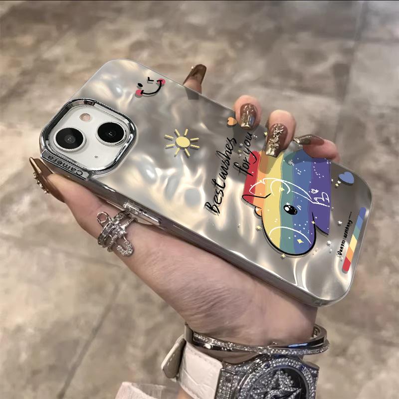 Water Ripples Rainbow Is Suitable for Apple 16promax Mobile Phone Case IPhone 15 All Inclusive 14/13 Couples 12/11