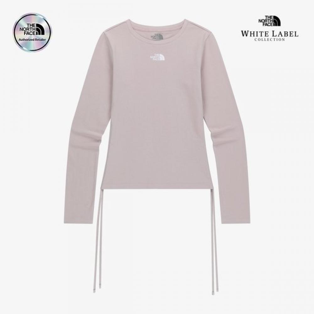 The North Face Women S Shirring Long Sleeve Round Tee White Label Nt7tr80j Gyl 85