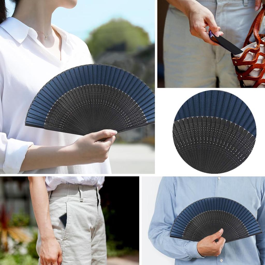Folding Stylish and Gift Box Perfect as a Gift for Kabuki Fireworks Summer and Heatwave Protection [Fipiifly] Men's Fan, High-Quality Silk, Popular,