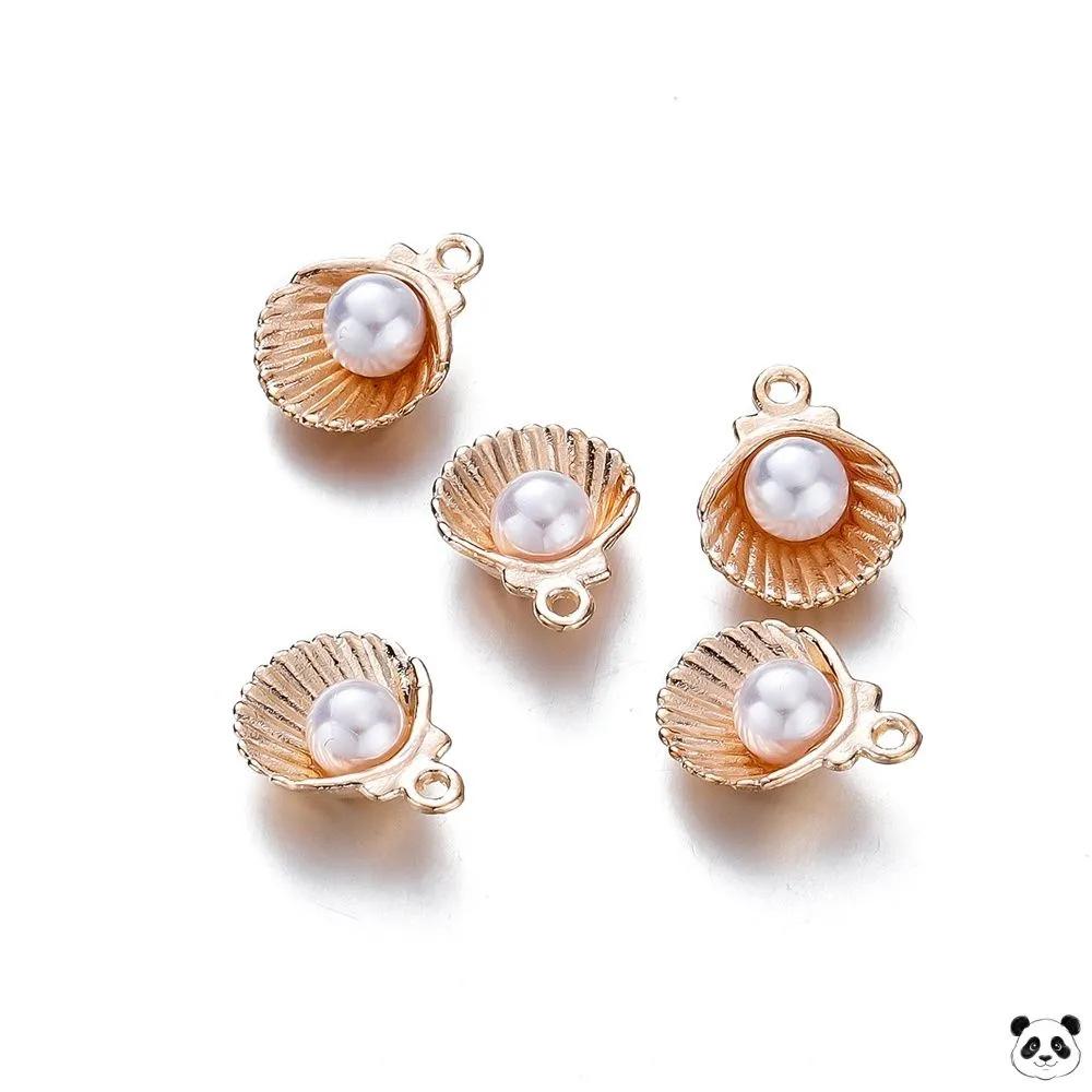

12x15cm Pearl Small Pendant Ocean Shell Charms 10pcs Natural Sea Shell Hanging Decorations for Jewelry Making Crafting Accessories One Size золотой