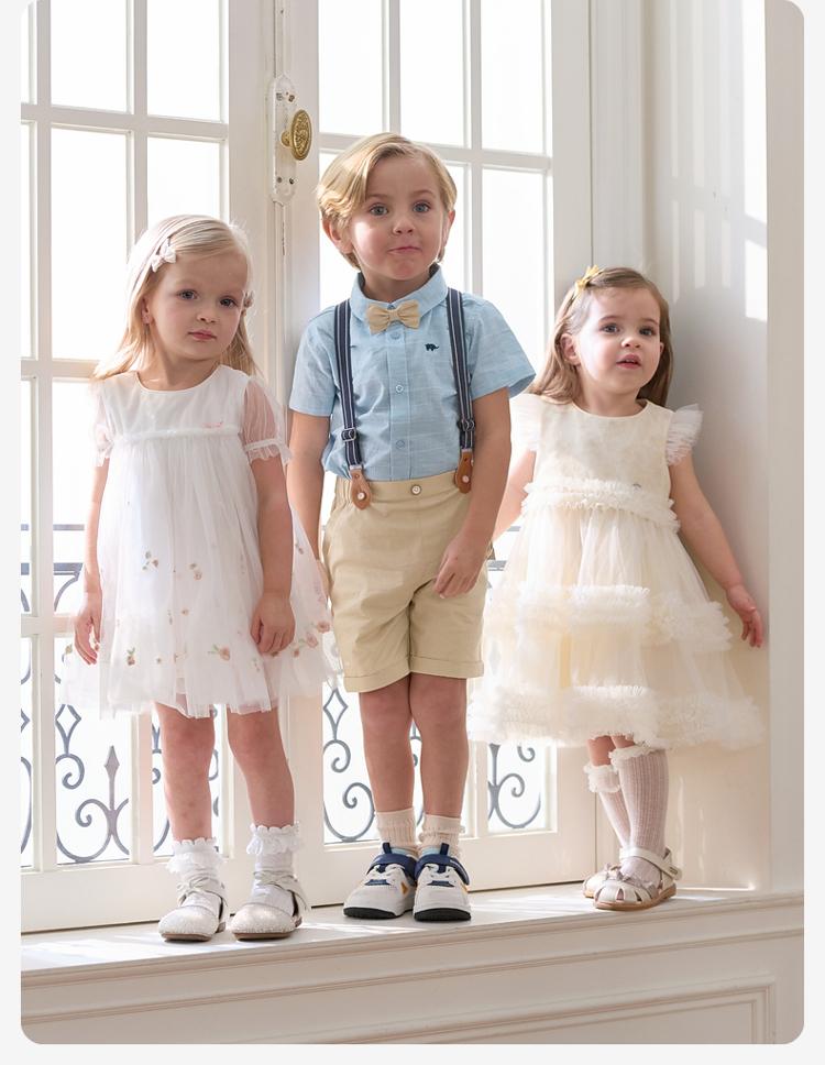 David Bella Boys' Strap Pants Set Summer Dress Children's Baby Academy Style Five Part Pants Two Piece Set