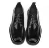 Men'S Business Lace Up Casual Leather Shoes British Shoes Cowhide Patent Leather Round Toe Derby Shoes Retro Men'S Shoes