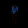 Sex underwear luminous blue light mesh one-piece luminous stockings three-point bikini long-sleeved y