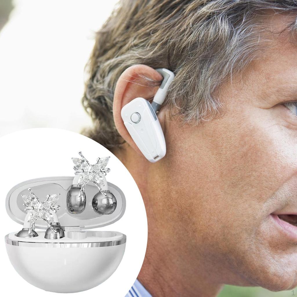 Słuchawki otwarte na ucho, klipsowe słuchawki douszne z kolczykami w kształcie kokardki, etui ładujące do sportu