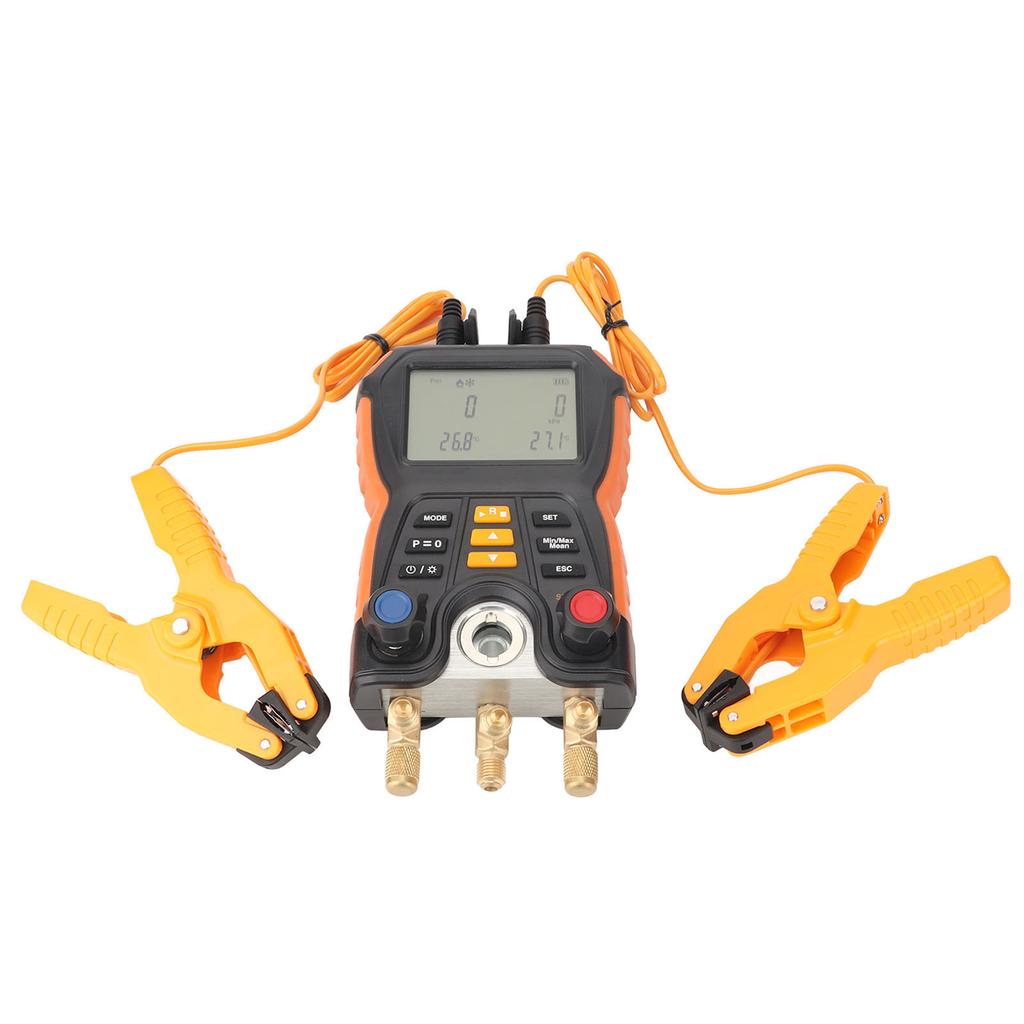 Digital Manifold Gauge High Accuracy 2 in 1 Pressure Temperature Tester Air Conditioner HVAC Digital Manifold Meter