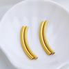 Matte Gold-Plated 45mm Large Hole Bent Tube for DIY Handmade Accessories