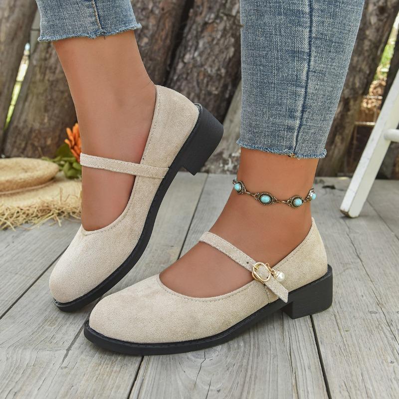 Mode 2025 Neue Damenschuhe Flache Damen High Heels Mode Schnallenriemen Büro und Karriere Marke Übergröße Bestseller High Heels