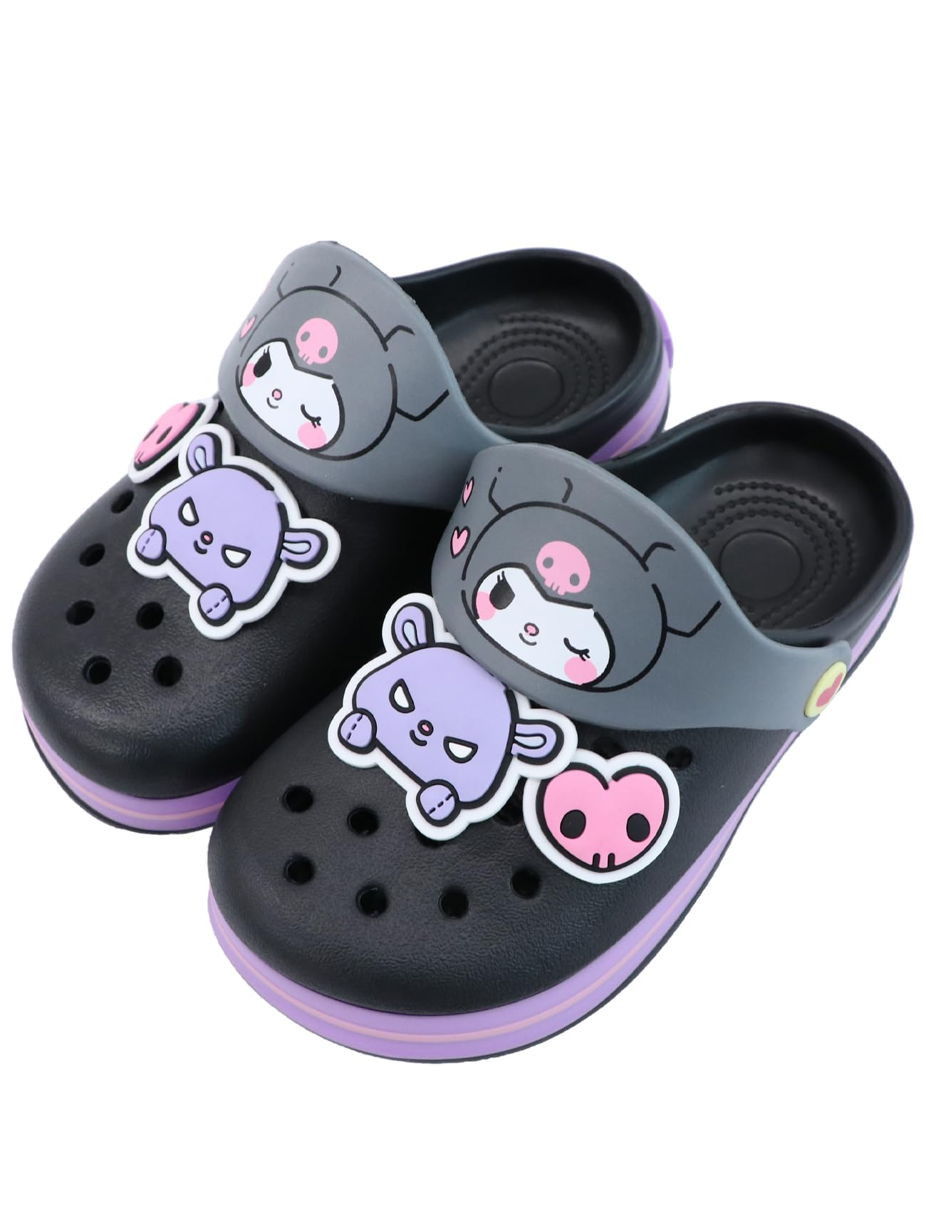 

Персонажи Sanrio Kuromi Hello Kitty Hangyodon Cinnamoroll Детские сандалии Летние 16см 18см 20см [Kaitac Family] (черный (Куроми), 16,0 см)