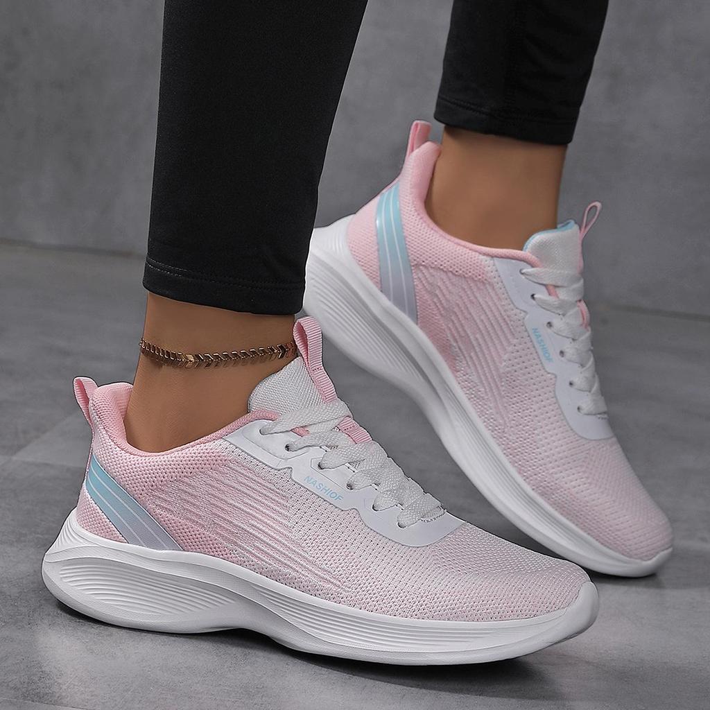 Plus Size Women's Flyknit Sports Shoes - Soft Sole, Lightweight, Breathable Mesh Running Shoes, Bestseller