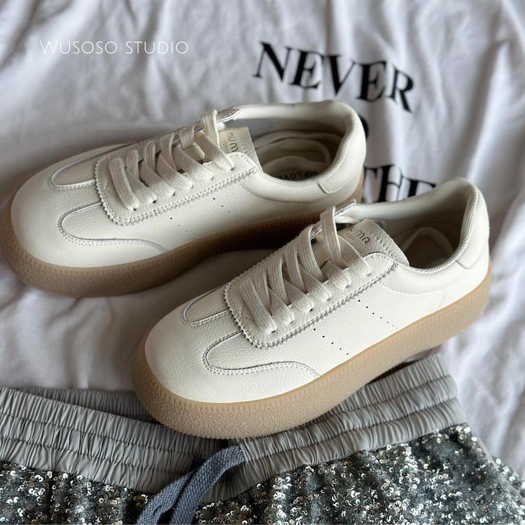 

Oil painting art student Li pattern 2025 thick sole height increase casual sports shoes board shoes female students versatile white shoes female 40