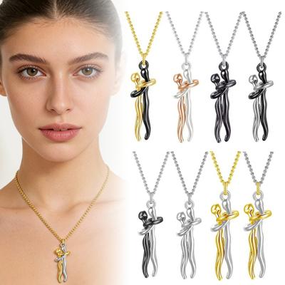 Huggendes Paar Anhänger Halskette Leicht Hypoallergen Männer Frauen Legierung Kette Halskette Mode Schmuck Zubehör Valentinstagsgeschenk