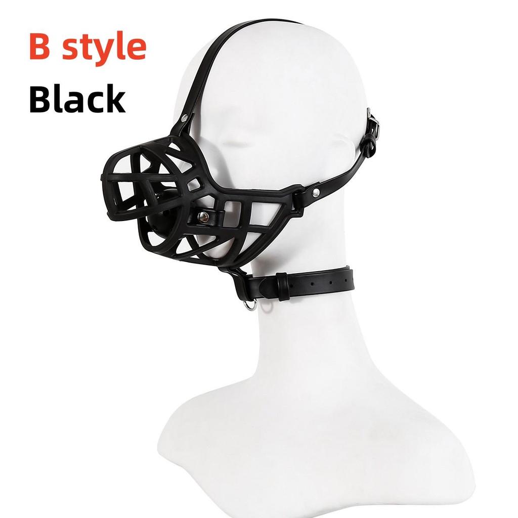 VaHppy Gag+Mask Set Dog Mouth Masks Adjustable size PU Black/Red SM BDSM Sex Toys Couple Games Alternative Stimulation Bondage