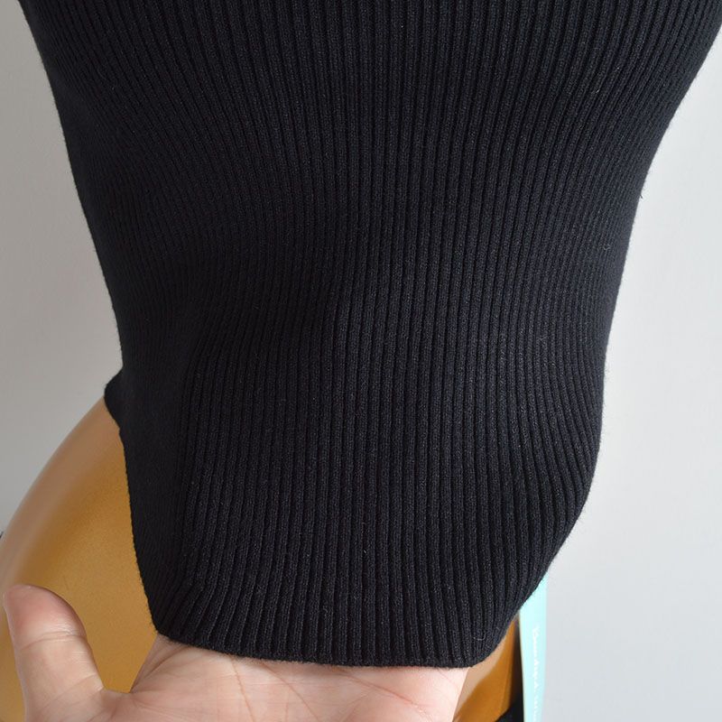 Sexy Sexy round Neck Metal Buckle Hollow Camisole Women's Clothing Spring Summer Slim-Fit Short Asymmetrical Knitwear Fashion