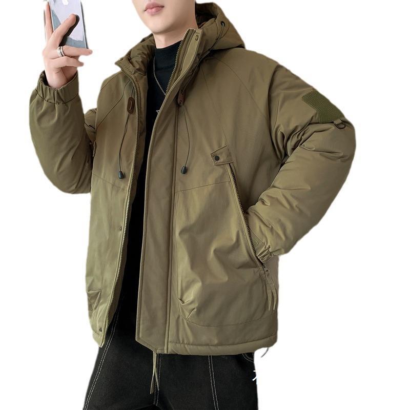 Men's New Winter Thickened Warm Outdoor Casual Hooded Cotton Jacket Korean Style Trendy Cotton Coat