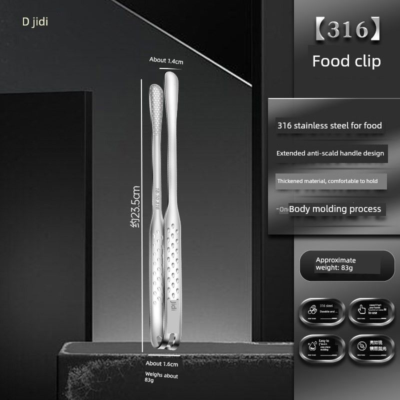 Steel Tongs, Food Tongs, Kitchen Anti-Scald Tongs, Barbecue Tongs, Special Tongs for Grilling Steak, Small Tongs, Barbecue Tongs for Vegetables