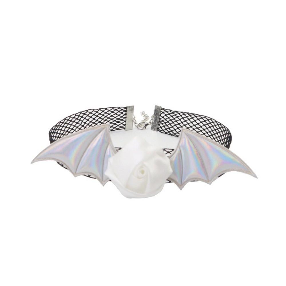 Mesh Bat Wings Hairband Lace Halloween Hair Hoop Fashion Headband Necklace Set  Halloween Party