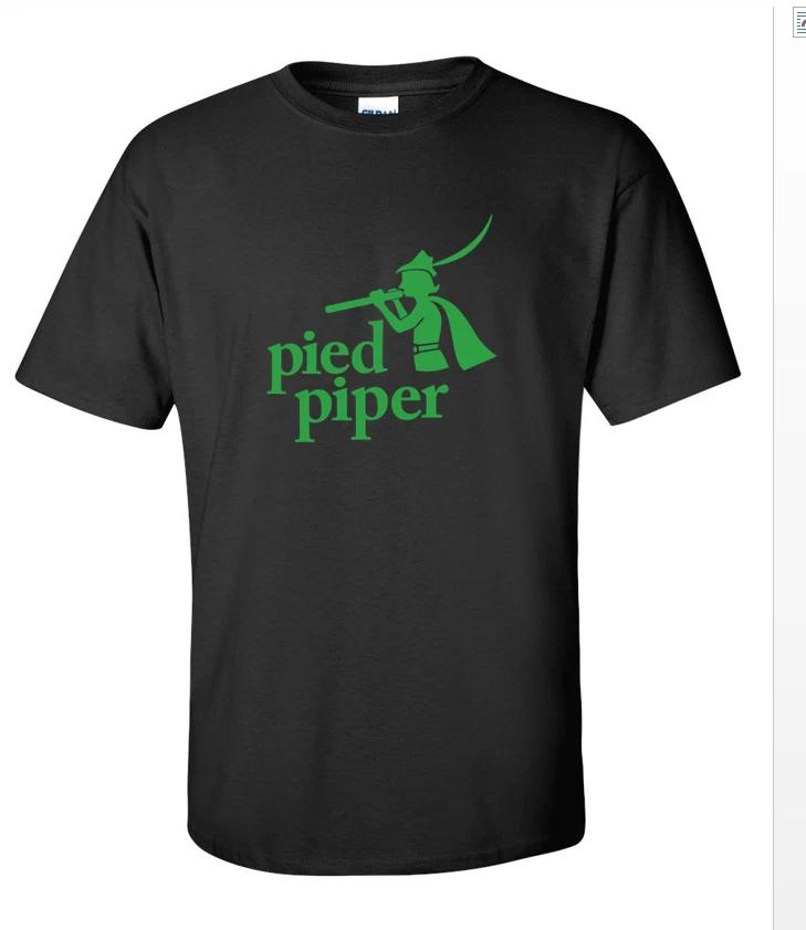 DJ Pied Piper Music Logo Men s Black Green T-Shirt Cotton Shirt Gifft S - 5XL 2XL