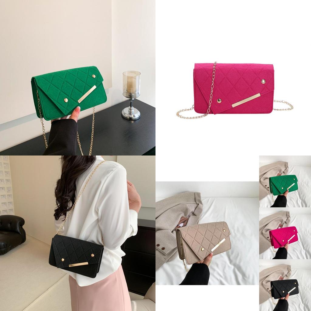 Trendiger Street Style Filzketten-Kleines Quadratische Tasche Für Damen 2023 Modische Umhängetasche