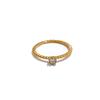Yhpup High-Grade Shiny Cubic Zirconia Golden Thin Ring Wedding Engagement Gift Stainless Steel Temperament Jewelry 2025