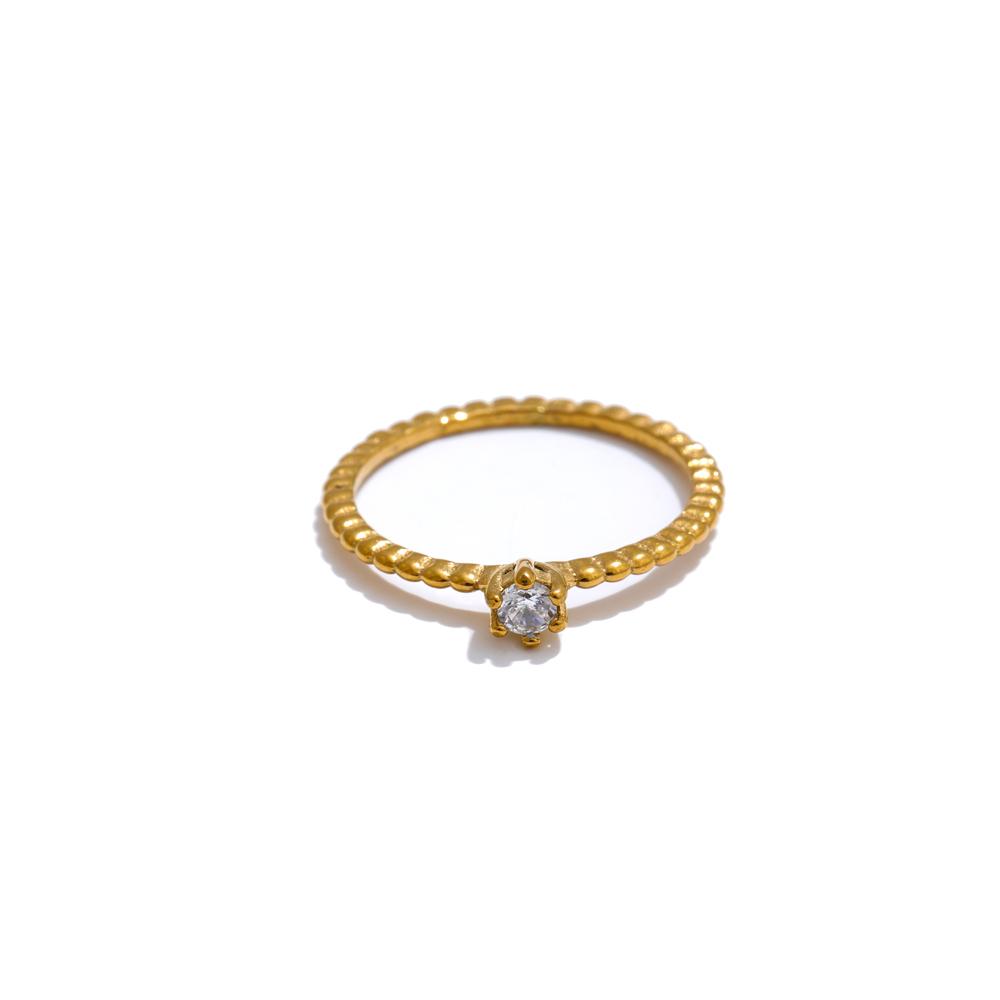 

Yhpup High-Grade Shiny Cubic Zirconia Golden Thin Ring Wedding Engagement Gift Stainless Steel Temperament Jewelry 2025 6