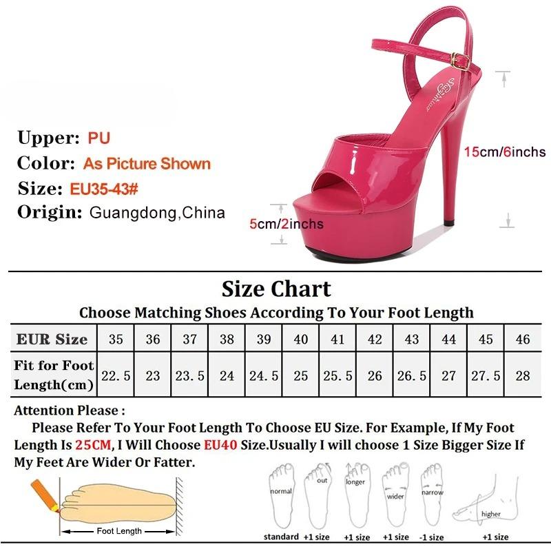 Womens Shoes 15 CM 6inchs Pole Dance Shoes Stripper High Heels for Women Sexy Show Shoes Sandals Party Platform Wedding Footwear