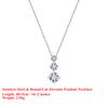 EFFIE QUEEN Stainless Steel 18k Gold Round Cut Zirconia Pendant Necklace Banquet Jewelry for Women, Wedding Party Gift STKN08