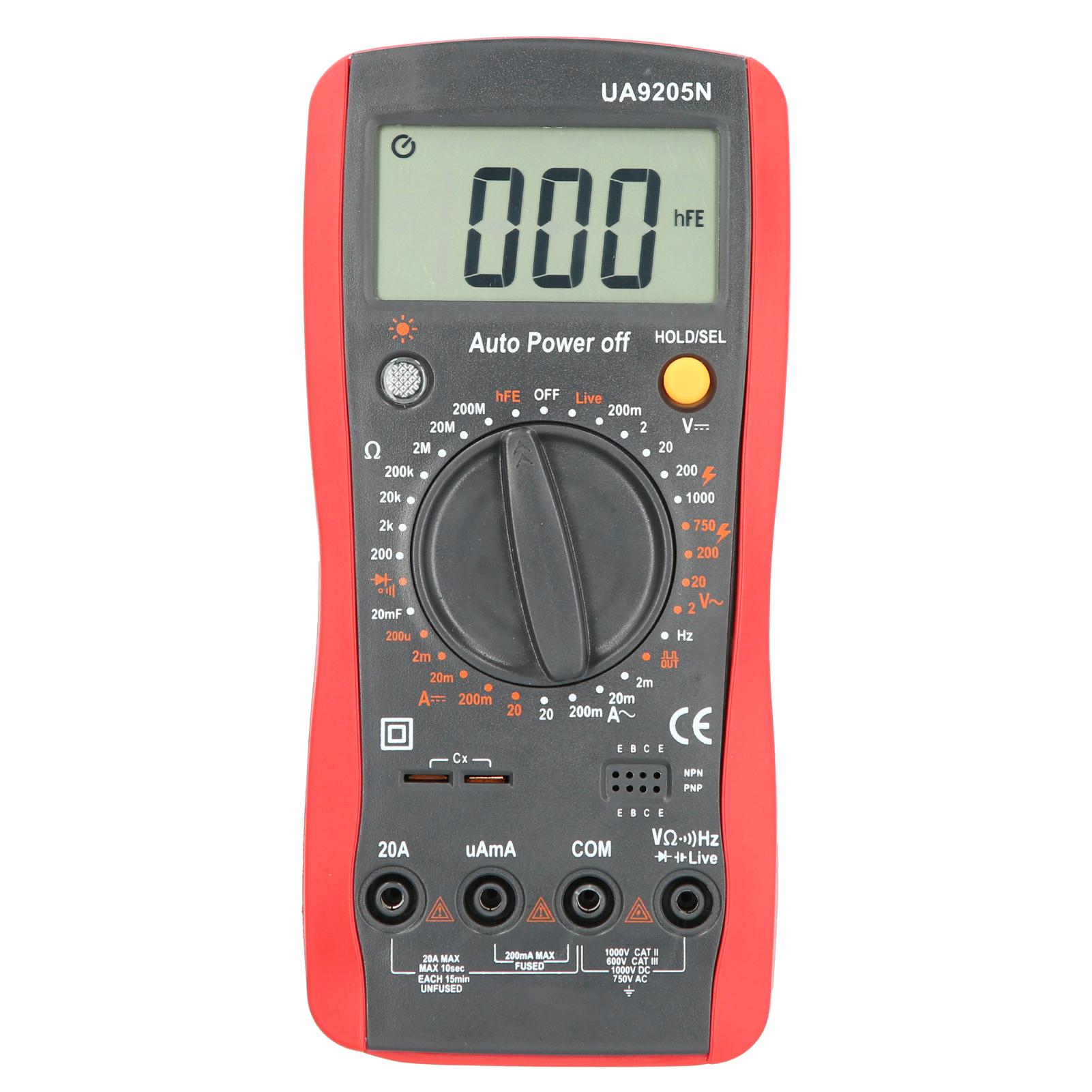 

UA9205N LCD Digital Multimeter AC DC Voltmeter Current Capacitance Resistance Tester Meter