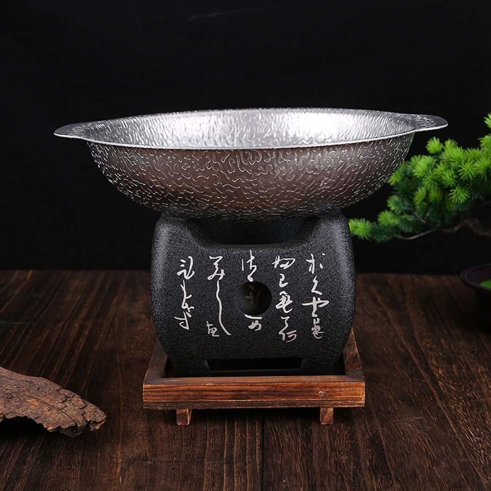 Japanese Style Charcoal Stove with Grill Net Barbecue Grill Tea Stove Square Text Stove  Outdoor