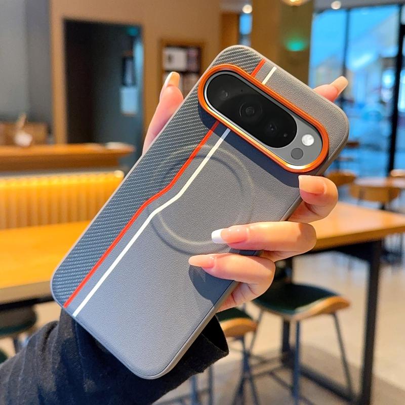 

For Google Pixel 9 Pro XL 9A Case Magnetic PU Leather Colored Splicing Ultra-thin Protective Cover for Pixel9 Pro Google Pixel 9a