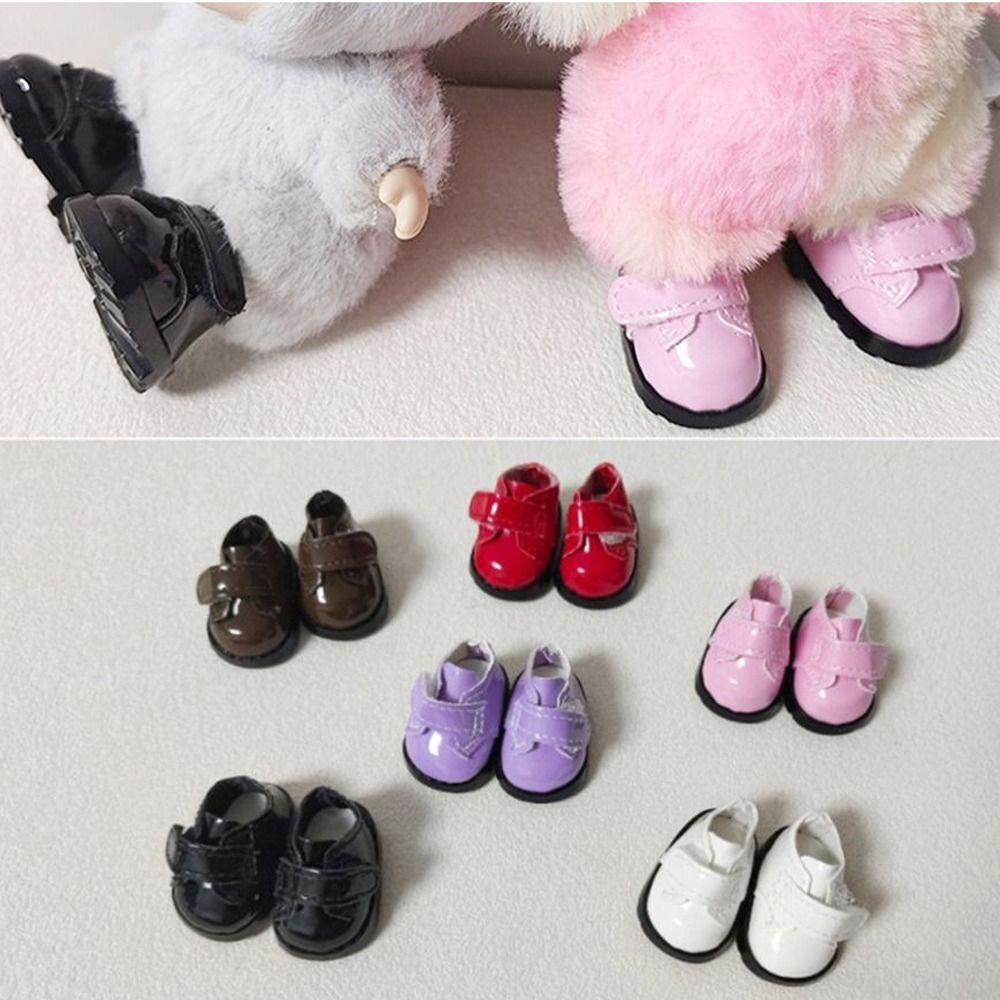 Hand-made Doll Shoes Leather Material Leather Shoes Hobbies For 17CM Labubu Doll Shoes  Doll Toys