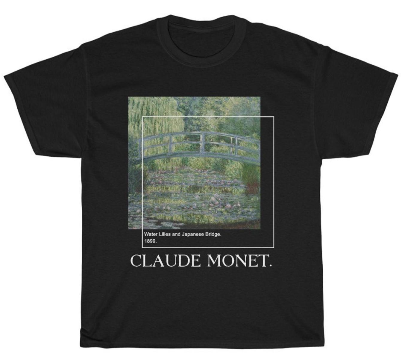 Claude MoneT Shirt Mens Womens Tees Top Aesthetic Art Water Lilies Impressionism Cotton Unisex Tee 3XL