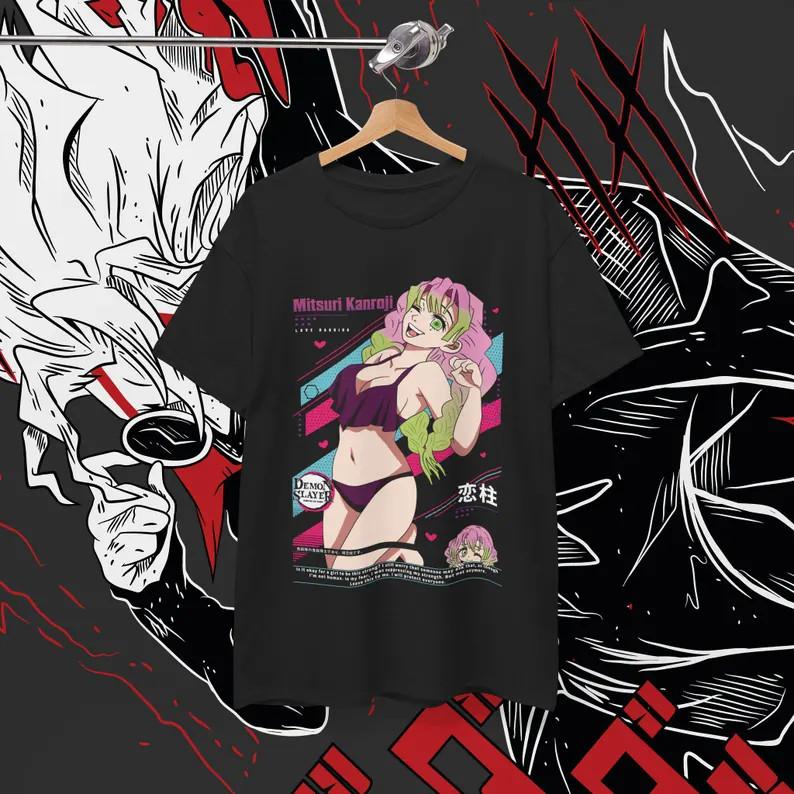 Anime Mitsuri Kanroji Cosplay WAIFU  Size S - 5Xl Black Size S - 5XL Unisex T-Shirt XL