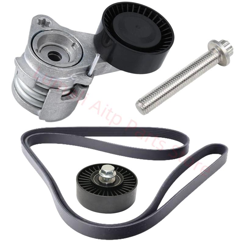 Engine Belt Tensioner Kit For BMW E87 E90 E92 E93 E60 E63 E64 E65 E66 E84 E83 E70 E85 E86 E89 N52 11287530314 11287535860