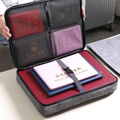 Portable Briefcase Travel Essentials Document Storage Bags Waterproof Electronic Supplies Information File Organize Folder Items Decor