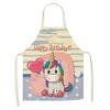 1Pcs Kitchen Apron Cartoon Unicorn Music Printed Cotton Linen Aprons for Women Men Cooking Accessories Delantal Cocina Mujer