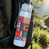 1PC Color Block Patchwork Art Print 750ml Color Plastic Sports Water Bottle Leakproof Flip Straw Lid Suitable for Sports Office Home Use