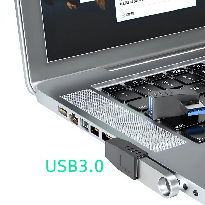 5pcs USB3.0 90 Degree Extension Adapters with Male to Female Connector for Tight Space Installation on Laptops and Vehicles