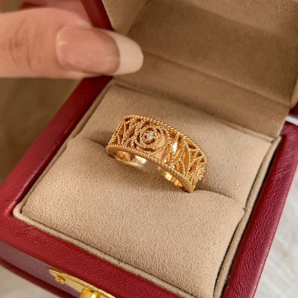 

Earl Flower Ring for Women Vintage Rose Vine Band Fashionable Camellia Jewelry Gift adjustable