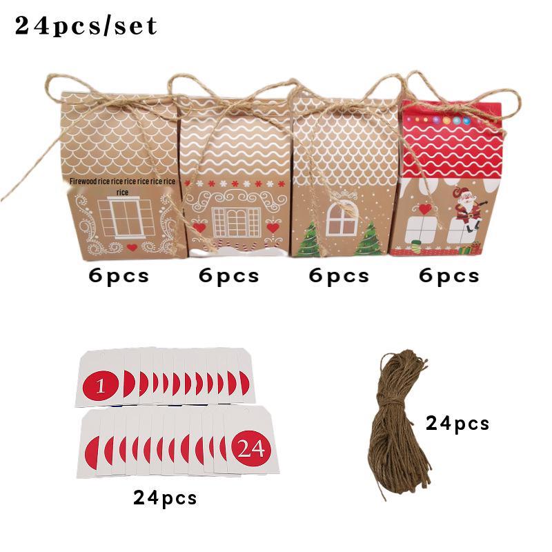 24-Piece Christmas House Candy Box Advent Calendar Set 24-piece Set