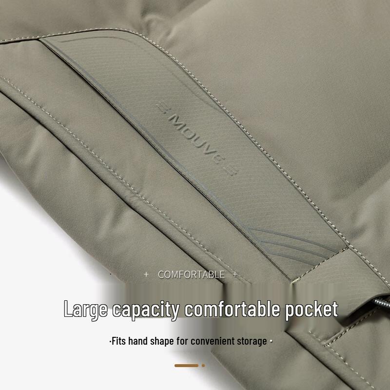 Men's Mid-Length Thickened Down Jacket with Detachable Hood