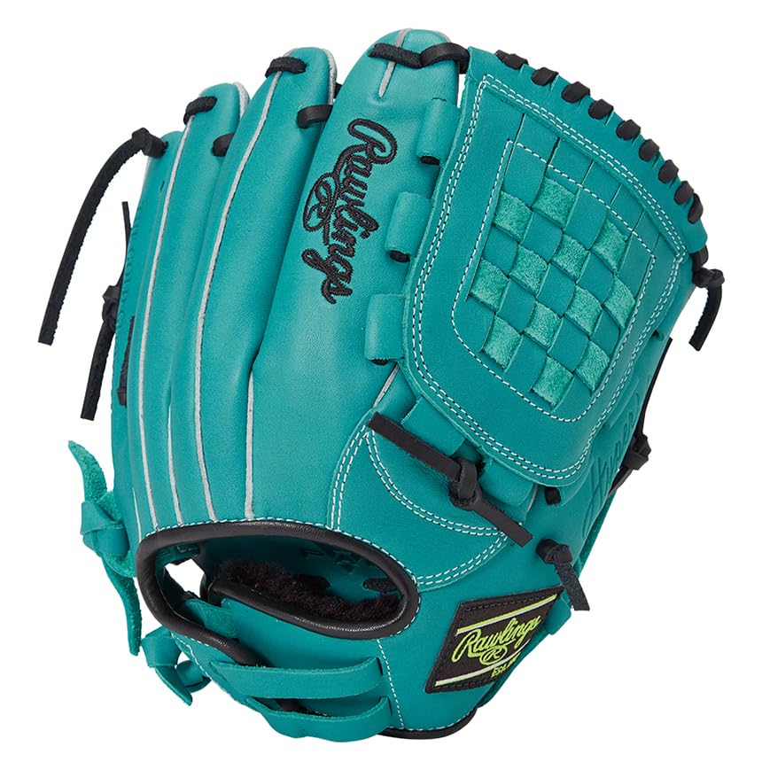 Rawlings HYPER TECH R9 SERIES Baseball GJ5FR9BFM Glove, Junior/Jr., Kids, All-Around, Teal, Medium, Left-Handed Throw,