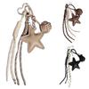 Woven Rope Leather Star Keychain Hanging Star and Ball Pendant  Small Gifts