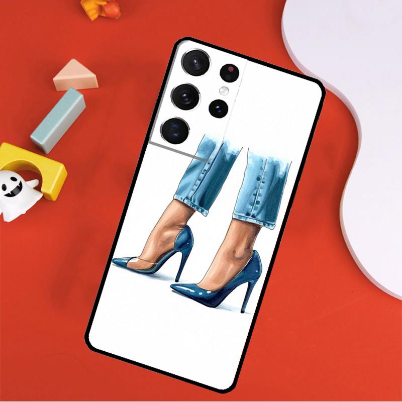 Fashion High Heels Phone Case For Samsung Galaxy S25 Ultra S24 Ultra S9 S10 S20 S21 S22 S23 Plus S24 FE Cover