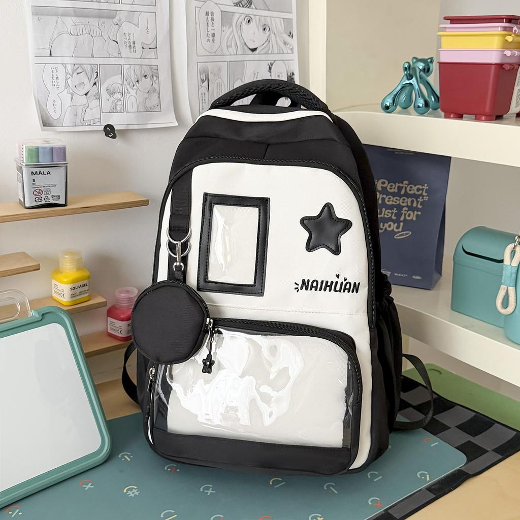 Schoolbag Japanese ins College Style Transparent Versatile Girl Cute School Bag Student Class