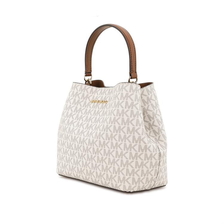 MICHAEL KORS Coated Canvas Bucket Bag, Shoulder Bag, Crossbody Bag, Handbag Small Women's Vanilla 35S4G3FM5B-VANILLA