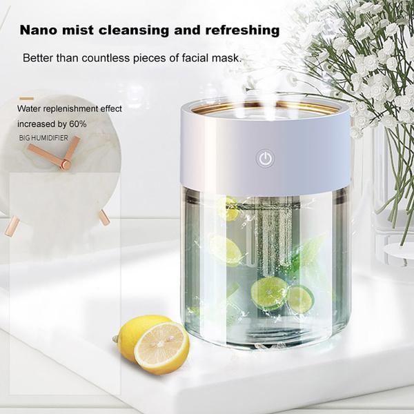 2000ML 3 Löcher USB Luftbefeuchter Ätherisches Öl Aromatherapie Cool Mist Maker Luftreiniger mit LED Romantisches Licht
