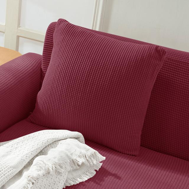 New Design Colors Thick Polar Fleece Sofa Protective Cover Jacquard Solid Printed Pillowcase Cover For Soft Cushion 45x45cm