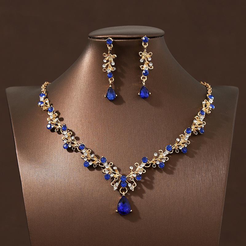 

Комплект ожерелья и серег Аксессуары Аксессуары для свадебного платья Ювелирные изделия для званого ужина синий